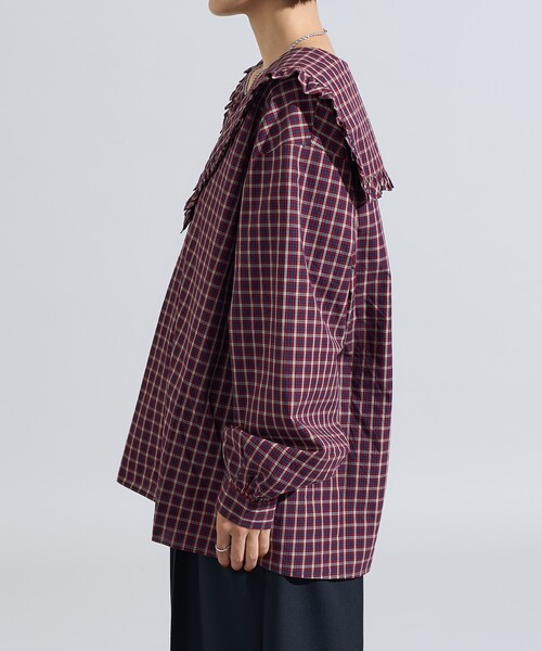 FREAK'S STORE(フリークスストア)の「チェック セーラーブラウス(シャツ/ブラウス・レディース・レッド/ネイビー・フリ-)」の22枚目の写真