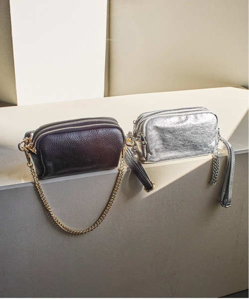 ROSE BUD（ローズバッド）の「(MILLELA FIRENZE)2WAY CHAIN MINI BAG（ショルダーバッグ・レディース・ブラック/シルバー・ONE SIZE）」の4枚目の写真