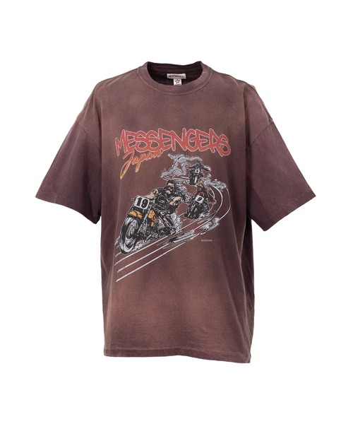 KAMIYA（カミヤ）の「"Motorbike Messengers" Distressed T-shirt（Tシャツ/カットソー・メンズ・ブラック/ホワイト/ブラウン・L/S/M）」の3枚目の写真
