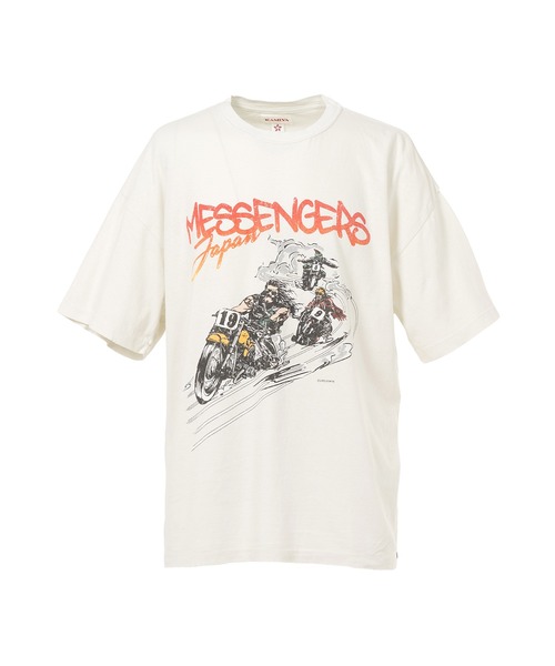 KAMIYA（カミヤ）の「"Motorbike Messengers" Distressed T-shirt（Tシャツ/カットソー・メンズ・ブラック/ホワイト/ブラウン・L/S/M）」の2枚目の写真