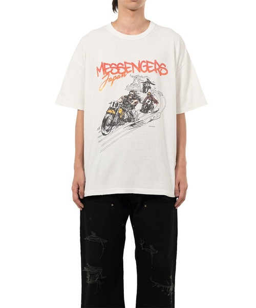 KAMIYA（カミヤ）の「"Motorbike Messengers" Distressed T-shirt（Tシャツ/カットソー・メンズ・ブラック/ホワイト/ブラウン・L/S/M）」の13枚目の写真