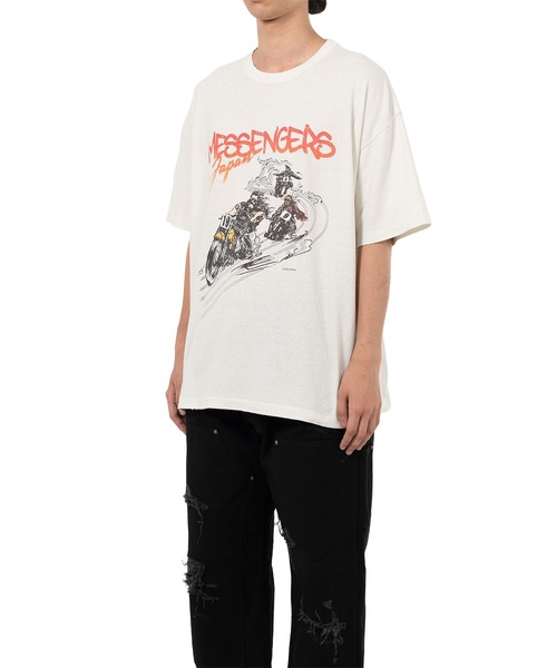 KAMIYA（カミヤ）の「"Motorbike Messengers" Distressed T-shirt（Tシャツ/カットソー・メンズ・ブラック/ホワイト/ブラウン・L/S/M）」の15枚目の写真