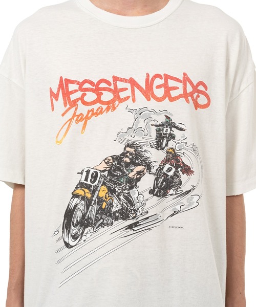 KAMIYA（カミヤ）の「"Motorbike Messengers" Distressed T-shirt（Tシャツ/カットソー・メンズ・ブラック/ホワイト/ブラウン・L/S/M）」の19枚目の写真