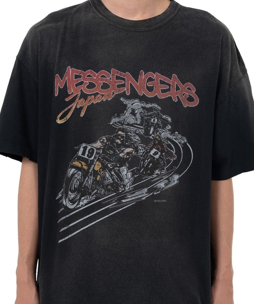 KAMIYA（カミヤ）の「"Motorbike Messengers" Distressed T-shirt（Tシャツ/カットソー・メンズ・ブラック/ホワイト/ブラウン・L/S/M）」の11枚目の写真