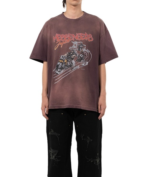 KAMIYA（カミヤ）の「"Motorbike Messengers" Distressed T-shirt（Tシャツ/カットソー・メンズ・ブラック/ホワイト/ブラウン・L/S/M）」の18枚目の写真