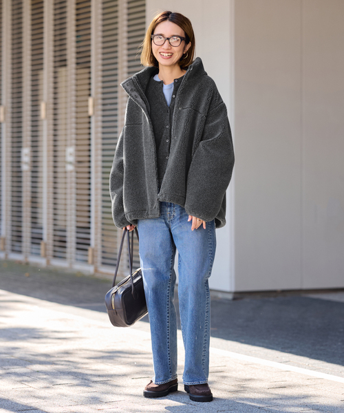 圧縮ウールクルーネックカーディガン（カーディガン/ボレロ