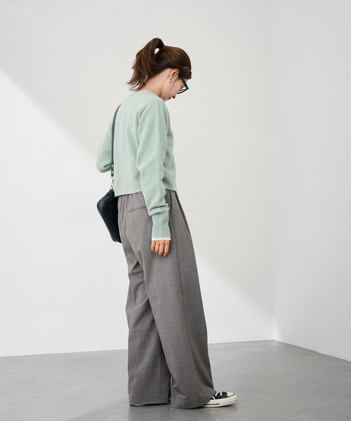 圧縮ウールクルーネックカーディガン（カーディガン/ボレロ