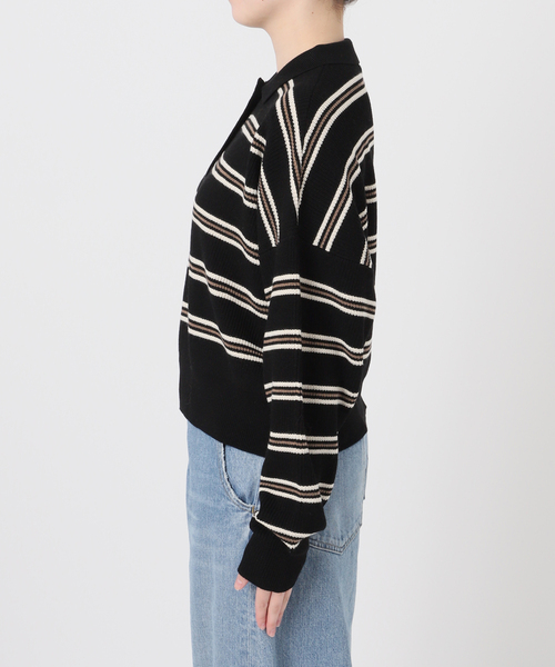 journal standard L'essage(ジャーナルスタンダードレサージュ)の「アゼボーダーポロニット(ニット/セーター・レディース・ブラック/ブラウン・FREE)」の16枚目の写真