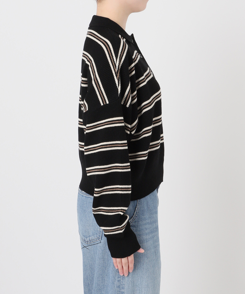 journal standard L'essage(ジャーナルスタンダードレサージュ)の「アゼボーダーポロニット(ニット/セーター・レディース・ブラック/ブラウン・FREE)」の17枚目の写真