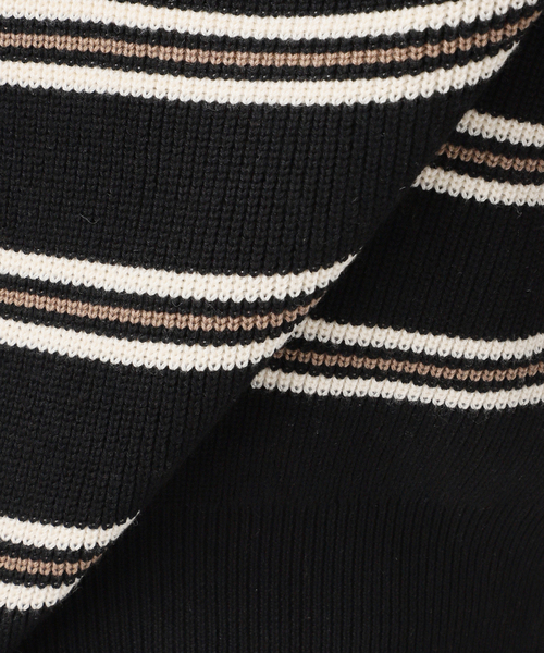 journal standard L'essage(ジャーナルスタンダードレサージュ)の「アゼボーダーポロニット(ニット/セーター・レディース・ブラック/ブラウン・FREE)」の22枚目の写真