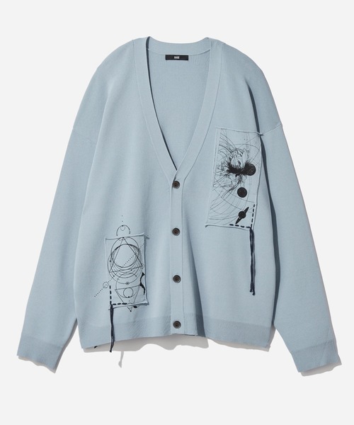 HARE（ハレ）の「ドローイングモチーフカーディガン(HARE)（カーディガン/ボレロ・メンズ・ホワイト/ブラック/ブルー・FREE）」の3枚目の写真
