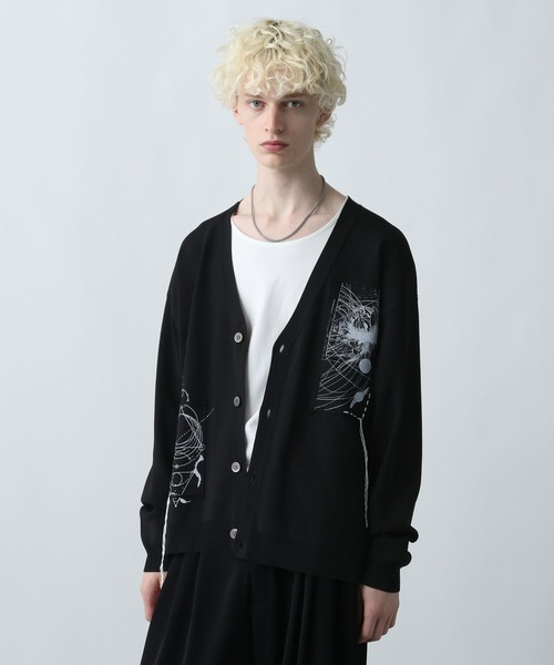 セール】ドローイングモチーフカーディガン(HARE)（カーディガン