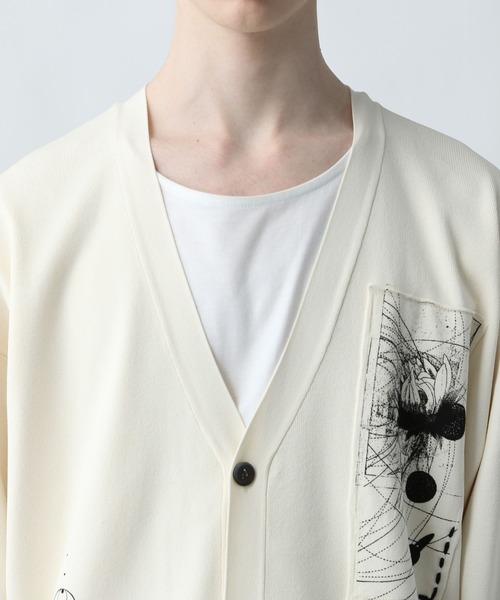 セール】ドローイングモチーフカーディガン(HARE)（カーディガン