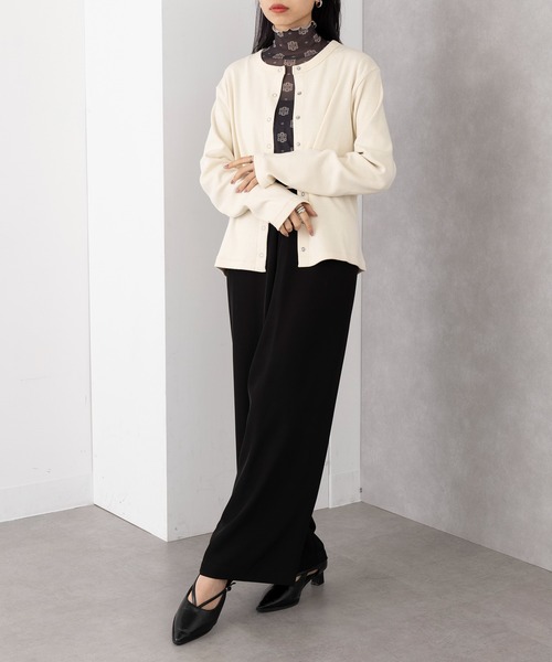 Healthknit(ヘルスニット)の「【Healthknit】Classic Fraise Crewnec Crign L/S(カーディガン/ボレロ・レディース・アイボリー系2/レッド/ブラック/ナチュラル・FREE)」の10枚目の写真
