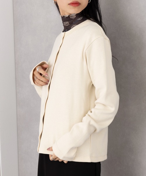 Healthknit(ヘルスニット)の「【Healthknit】Classic Fraise Crewnec Crign L/S(カーディガン/ボレロ・レディース・アイボリー系2/レッド/ブラック/ナチュラル・FREE)」の8枚目の写真