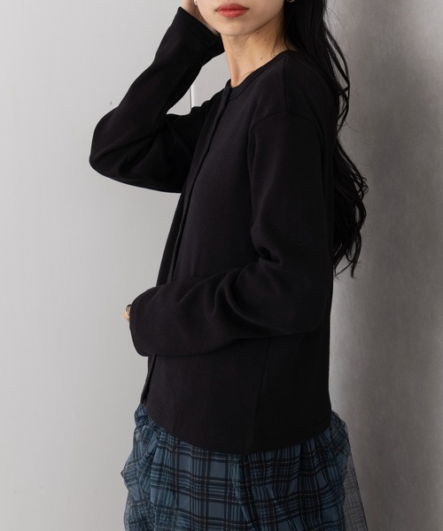 Healthknit(ヘルスニット)の「【Healthknit】Classic Fraise Crewnec Crign L/S(カーディガン/ボレロ・レディース・アイボリー系2/レッド/ブラック/ナチュラル・FREE)」の12枚目の写真