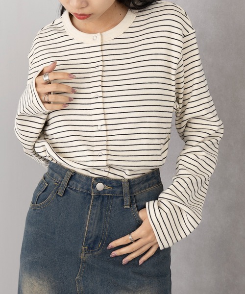 Healthknit(ヘルスニット)の「【Healthknit】Classic Fraise Crewnec Crign L/S(カーディガン/ボレロ・レディース・アイボリー系2/レッド/ブラック/ナチュラル・FREE)」の17枚目の写真