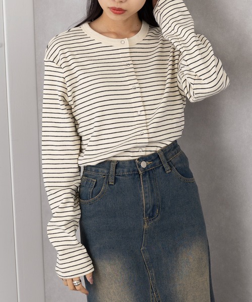 Healthknit(ヘルスニット)の「【Healthknit】Classic Fraise Crewnec Crign L/S(カーディガン/ボレロ・レディース・アイボリー系2/レッド/ブラック/ナチュラル・FREE)」の18枚目の写真