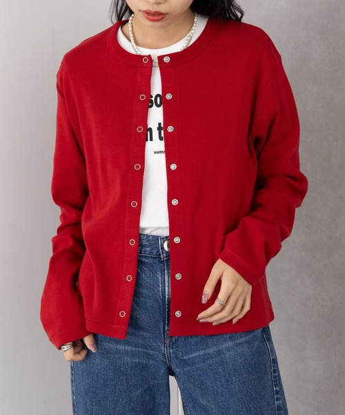 Healthknit(ヘルスニット)の「【Healthknit】Classic Fraise Crewnec Crign L/S(カーディガン/ボレロ・レディース・アイボリー系2/レッド/ブラック/ナチュラル・FREE)」の21枚目の写真