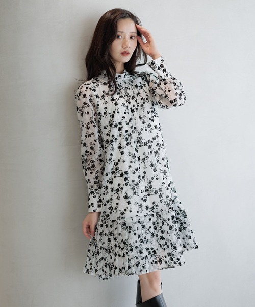 Andemiu（アンデミュウ）の「シアーフロッキーキリカエミニワンピース598278（ワンピース・レディース・ネイビー/ブラック/オフホワイト・FREE）」の8枚目の写真