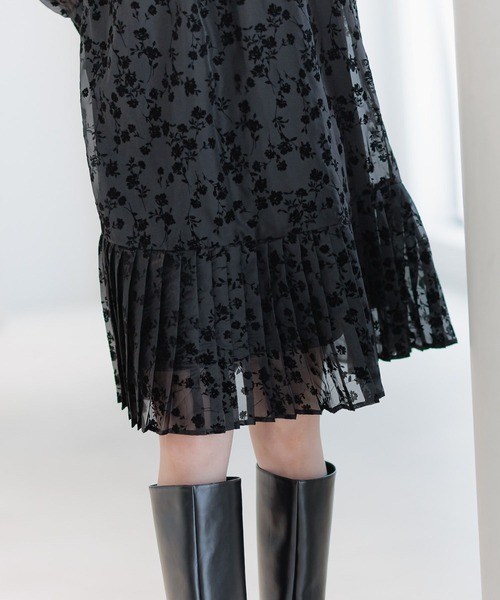 Andemiu（アンデミュウ）の「シアーフロッキーキリカエミニワンピース598278（ワンピース・レディース・ネイビー/ブラック/オフホワイト・FREE）」の11枚目の写真