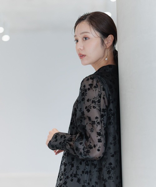 Andemiu（アンデミュウ）の「シアーフロッキーキリカエミニワンピース598278（ワンピース・レディース・ネイビー/ブラック/オフホワイト・FREE）」の12枚目の写真