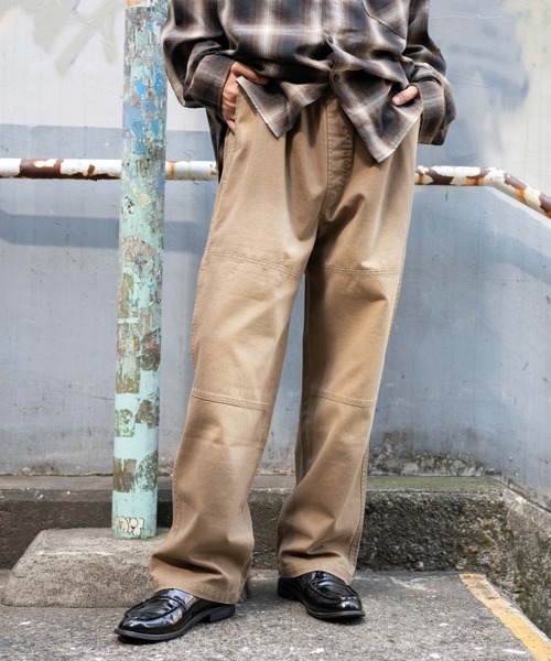 WEGO（ウィゴー）の「WEGO/【25年秋冬新作】イージーダブルニーパンツ（デニムパンツ・メンズ・ブラウン/ブラック系3/ベージュ/スカイブルー・MEDIUM/LARGE）」の4枚目の写真