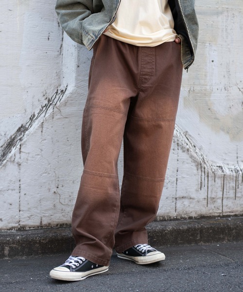 WEGO（ウィゴー）の「WEGO/【25年秋冬新作】イージーダブルニーパンツ（デニムパンツ・メンズ・ブラウン/ブラック系3/ベージュ/スカイブルー・MEDIUM/LARGE）」の3枚目の写真