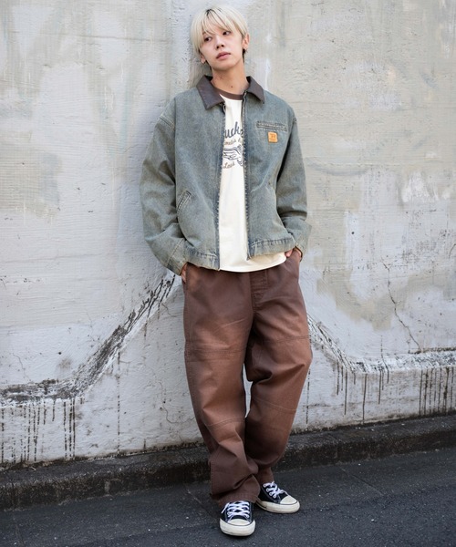 WEGO（ウィゴー）の「WEGO/【25年秋冬新作】イージーダブルニーパンツ（デニムパンツ・メンズ・ブラウン/ブラック系3/ベージュ/スカイブルー・MEDIUM/LARGE）」の6枚目の写真