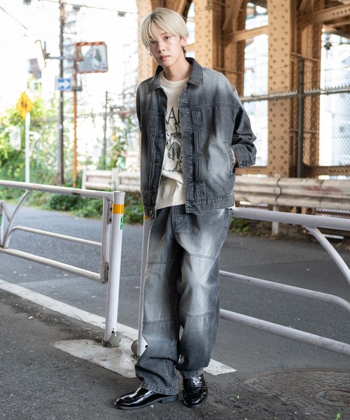 WEGO（ウィゴー）の「WEGO/【25年秋冬新作】イージーダブルニーパンツ（デニムパンツ・メンズ・ブラウン/ブラック系3/ベージュ/スカイブルー・MEDIUM/LARGE）」の5枚目の写真