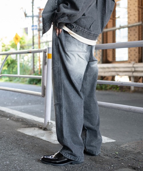 WEGO（ウィゴー）の「WEGO/【25年秋冬新作】イージーダブルニーパンツ（デニムパンツ・メンズ・ブラウン/ブラック系3/ベージュ/スカイブルー・MEDIUM/LARGE）」の15枚目の写真