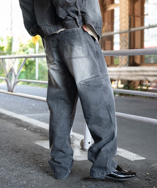 WEGO（ウィゴー）の「WEGO/【25年秋冬新作】イージーダブルニーパンツ（デニムパンツ・メンズ・ブラウン/ブラック系3/ベージュ/スカイブルー・MEDIUM/LARGE）」の16枚目の写真