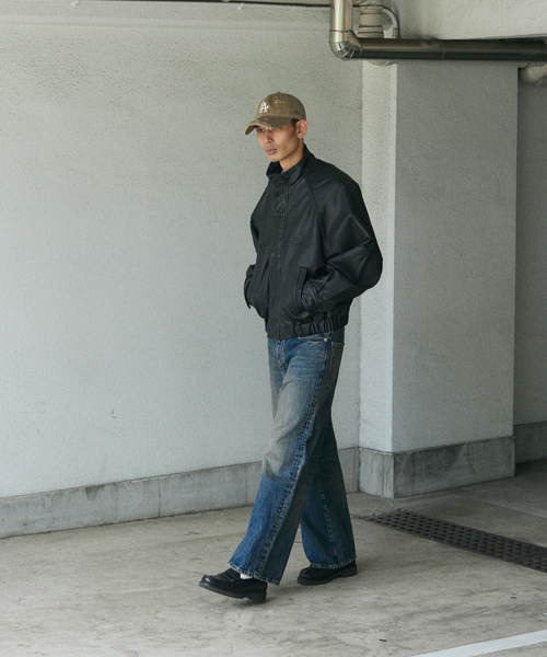 JOURNAL STANDARD（ジャーナルスタンダード）の「シープ レザー ウォッシュド スタンド ブルゾン（ライダースジャケット・メンズ・ブラック/ブラウン・MEDIUM/LARGE）」の13枚目の写真