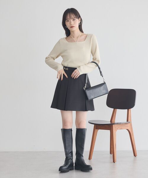 earth music&ecology（アースミュージックアンドエコロジー）の「スクエアホルターネックリブプルオーバー（Tシャツ/カットソー・レディース・ボルドー/ブラック/アイボリー/ブラウン・M/S）」の20枚目の写真