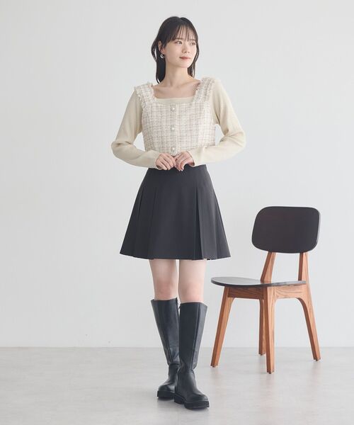 earth music&ecology（アースミュージックアンドエコロジー）の「スクエアホルターネックリブプルオーバー（Tシャツ/カットソー・レディース・ボルドー/ブラック/アイボリー/ブラウン・M/S）」の17枚目の写真