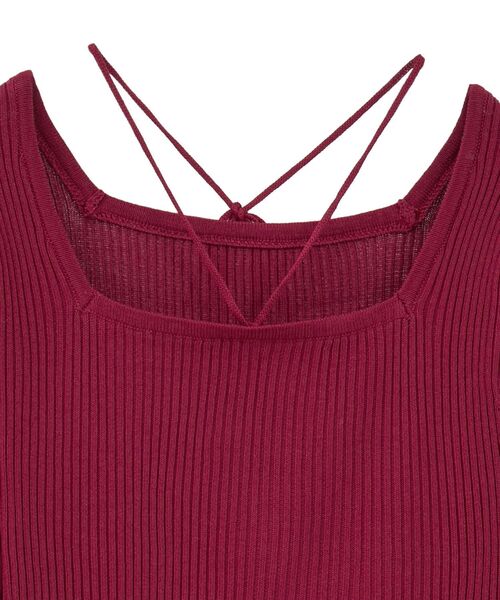 earth music&ecology（アースミュージックアンドエコロジー）の「スクエアホルターネックリブプルオーバー（Tシャツ/カットソー・レディース・ボルドー/ブラック/アイボリー/ブラウン・M/S）」の14枚目の写真