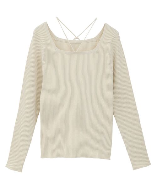 earth music&ecology（アースミュージックアンドエコロジー）の「スクエアホルターネックリブプルオーバー（Tシャツ/カットソー・レディース・ボルドー/ブラック/アイボリー/ブラウン・M/S）」の8枚目の写真