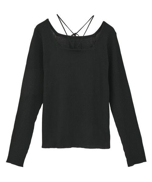 earth music&ecology（アースミュージックアンドエコロジー）の「スクエアホルターネックリブプルオーバー（Tシャツ/カットソー・レディース・ボルドー/ブラック/アイボリー/ブラウン・M/S）」の7枚目の写真