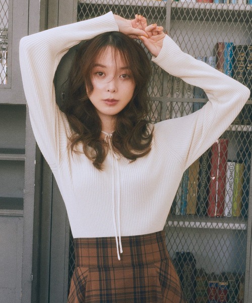 セール】スクエアホルターネックリブプルオーバー（Tシャツ/カットソー