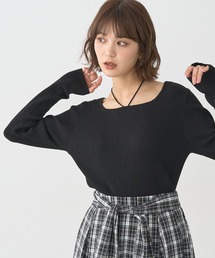 earth music&ecology | スクエアホルターネックリブプルオーバー(Tシャツ/カットソー)