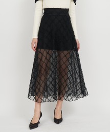 ROYAL PARTY | インナーショーパン付シアーチェックロングフレアスカート(スカート)