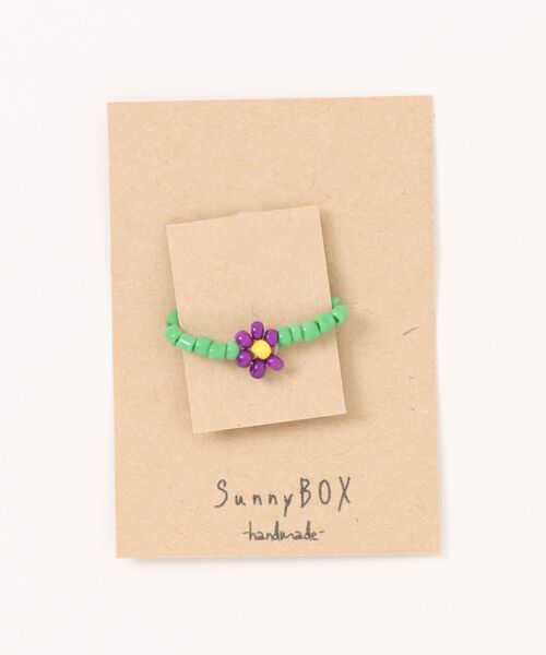 VIBGYOR（ヴィブジョー）の「【SunnyBOX】ビーズデイジーのチェーンリング(MA)（リング・レディース・ブルー系その他2/ブルー系その他/パープル系1/ブルー系1/パープル系2/ブルー系2・FREE）」の2枚目の写真