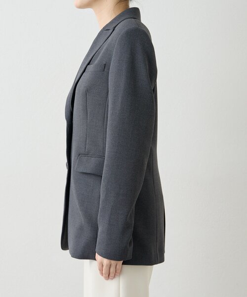 Drawing Numbers（ドローイング ナンバーズ）の「【Drawing Numbers】ストレッチオックスピークドシングルジャケット（テーラードジャケット・レディース・ネイビー/チャコールグレー・38）」の13枚目の写真