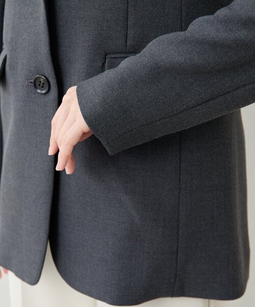 Drawing Numbers（ドローイング ナンバーズ）の「【Drawing Numbers】ストレッチオックスピークドシングルジャケット（テーラードジャケット・レディース・ネイビー/チャコールグレー・38）」の19枚目の写真