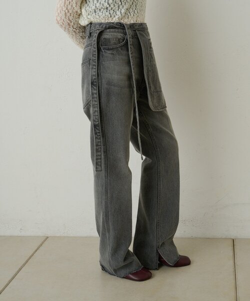 Omekashi（オメカシ）の「ポケット付きフレアデニム（デニムパンツ・レディース・ブルー/ブラック・36/38）」の7枚目の写真