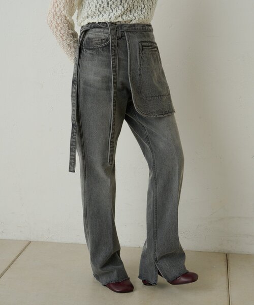 Omekashi（オメカシ）の「ポケット付きフレアデニム（デニムパンツ・レディース・ブルー/ブラック・36/38）」の8枚目の写真