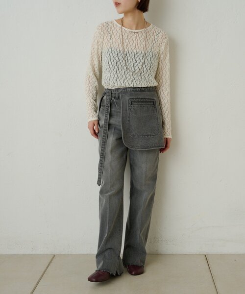 Omekashi（オメカシ）の「ポケット付きフレアデニム（デニムパンツ・レディース・ブルー/ブラック・36/38）」の11枚目の写真