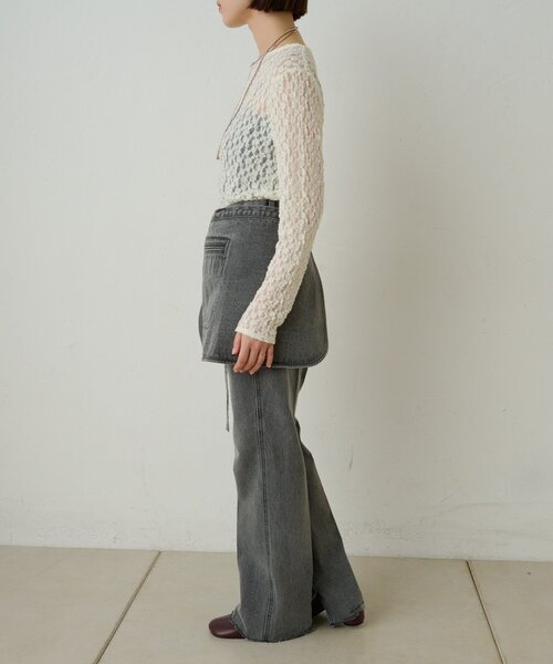 Omekashi（オメカシ）の「ポケット付きフレアデニム（デニムパンツ・レディース・ブルー/ブラック・36/38）」の15枚目の写真