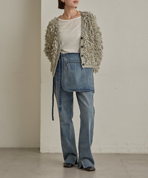 セール】ポケット付きフレアデニム（デニムパンツ）｜Omekashi