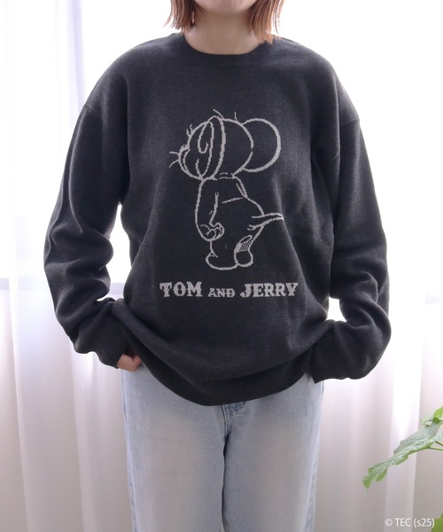 Tom＆Jerry（トムアンドジェリー）の「【公式】トムとジェリー　ジャガードニット（ニット/セーター・メンズ・ホワイト/スミクロ/ネイビー/グレイッシュベージュ・M/L）」の9枚目の写真